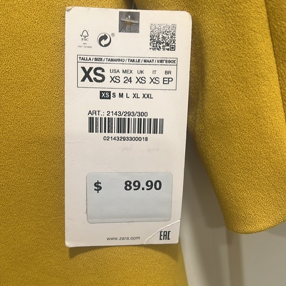 Zara Women’s Collard Long Sleeve Coat, size XS - Picture 7 of 11